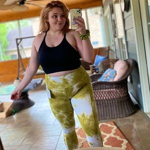 Ovruns yellow tie dye pocket legging